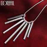 925 Silver Snake Chain Bead Pendant Necklace For Women