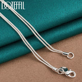 925 Silver Snake Chain Matte Bead Necklace Charm Jewelry