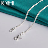 925 Silver Snake Chain Matte Bead Necklace Charm Jewelry