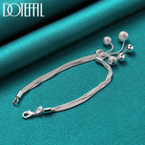925 Silver Snake Chain Beads Pendant Bracelet Wedding Jewelry