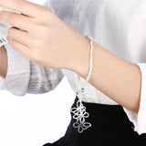 925 Silver Snake Chain 3 Butterfly Bracelet Wedding Jewelry