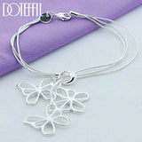 925 Silver Snake Chain Three Butterfly Bracelet Women Charm Wedding Jewelry