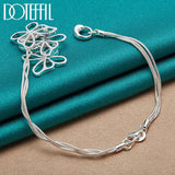 925 Silver Snake Chain Butterfly Bracelet Wedding Jewelry
