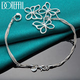 925 Silver Snake Chain Butterfly Bracelet Wedding Jewelry