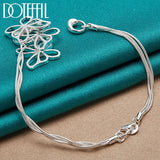 925 Silver Snake Chain Butterfly Bracelet Wedding Jewelry