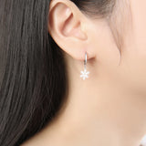 925 Silver Snowflake Pendant Earring Set Wedding Christmas Jewelry