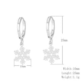 925 Silver Snowflake Pendant Earring Set Wedding Christmas Jewelry