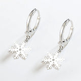 925 Silver Snowflake Pendant Earring Set Wedding Christmas Jewelry