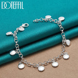 925 Silver Beads Chain Bracelet Wedding Engagement Jewelry
