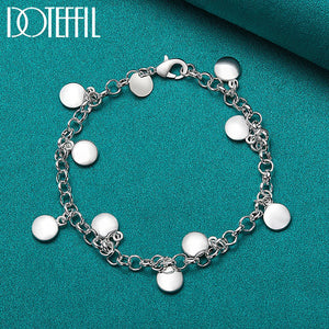925 Silver Beads Chain Bracelet Wedding Engagement Jewelry