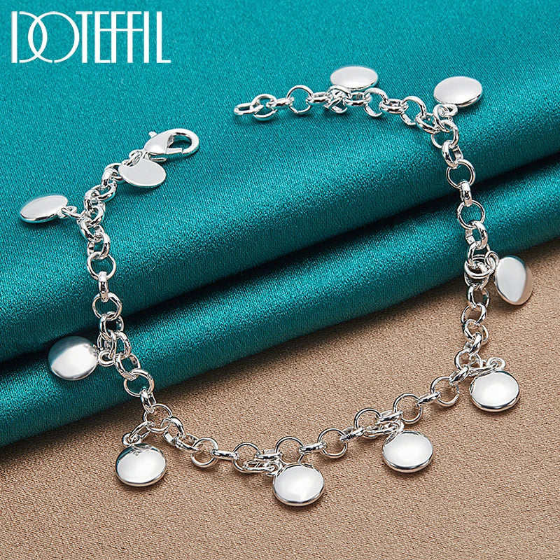 925 Silver Beads Chain Bracelet Wedding Engagement Jewelry
