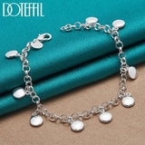 925 Silver Beads Chain Bracelet Wedding Engagement Jewelry