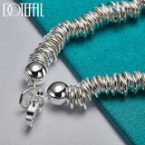 925 Sterling Silver Full Circle Bracelet Chain Women Man Wedding Jewelry