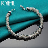 925 Sterling Silver Full Circle Bracelet Chain Women Man Wedding Jewelry