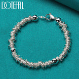 925 Sterling Silver Full Circle Bracelet Chain Women Man Wedding Jewelry