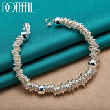 925 Sterling Silver Full Circle Bracelet Chain Women Man Wedding Jewelry