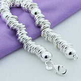 925 Silver Beads Circle Bracelet for Wedding Engagement Party