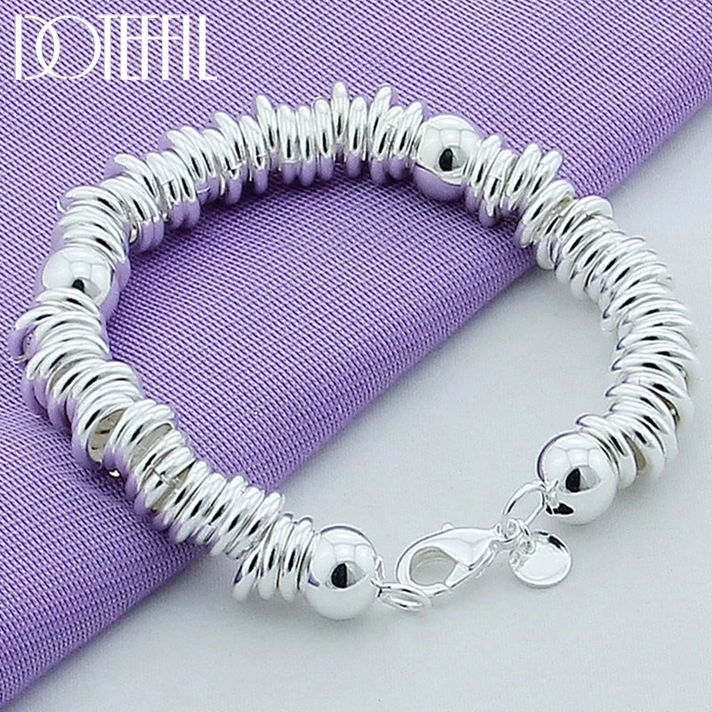 925 Silver Beads Circle Bracelet for Wedding Engagement Party