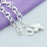 925 Sterling Silver Cross Pendant Bracelet For Women