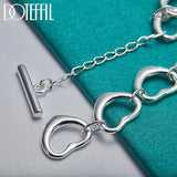 925 Silver Heart Chain Bracelet Wedding Party Charm Jewelry