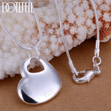 925 Silver Heart Pendant Necklace for Wedding Engagement Party