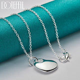 925 Sterling Silver Heart Pendant Necklace Chain Wedding Jewelry