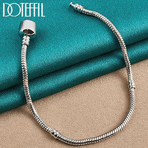925 Silver Snake Chain Bracelet for Charm Bead