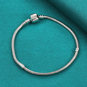 925 Sterling Silver Snake Chain Bracelet for Charm Beads