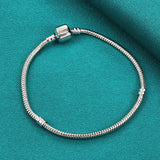 925 Sterling Silver Snake Chain Bracelet for Charm Beads