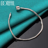 925 Silver Snake Chain Bracelet for Charm Bead