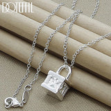 925 Silver Lock Pendant Necklace 18-30 inch Chain