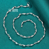 925 Silver Water Drop Chain Necklace for Wedding Party Jewelry