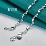 925 Silver Water Drop Chain Necklace for Wedding Party Jewelry