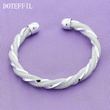 925 Silver Spiral Network Bracelet Bangle Wedding Party Jewelry