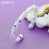 925 Silver Spiral Network Bracelet Bangle Wedding Party Jewelry