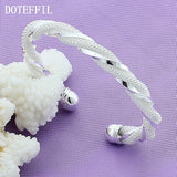 925 Silver Spiral Network Bracelet Bangle Wedding Party Jewelry