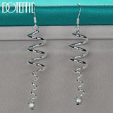 925 Silver Frosted Bead Drop Earrings Wedding Gift