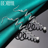 925 Silver Frosted Bead Drop Earrings Wedding Gift