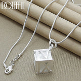 925 Silver Square Roman Numeral Pendant Necklace 18-30 Inch