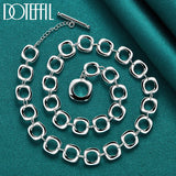 925 Silver Chain Necklace Square Round Charm Wedding Jewelry