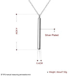 925 Silver Square/Round Pillar Pendant Necklace Snake Chain