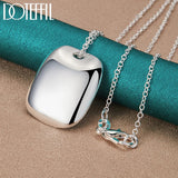 925 Silver Square Sign Pendant Necklace 18 Inch Chain Women Wedding Charm