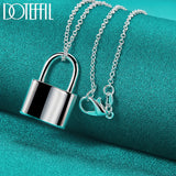 925 Silver Lock Necklace 18-30 inch Chain Wedding Engagement Party