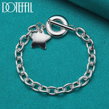 925 Silver Star TO Buckle Charm Bracelet Chain Wedding Fine Jewelry