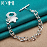 925 Silver Star TO Buckle Charm Bracelet Chain Wedding Fine Jewelry