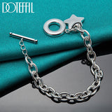 925 Silver Star TO Buckle Charm Bracelet Chain Wedding Fine Jewelry