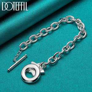925 Silver Star TO Buckle Charm Bracelet Chain Wedding Fine Jewelry