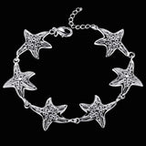 925 Silver Starfish Bracelet Woman Wedding Gift Jewelry