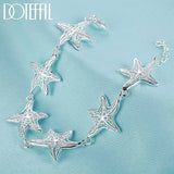 925 Silver Starfish Bracelet Woman Wedding Gift Jewelry