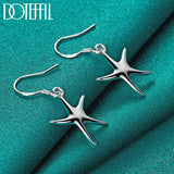 925 Silver Starfish Drop Earrings Wedding Engagement Jewelry